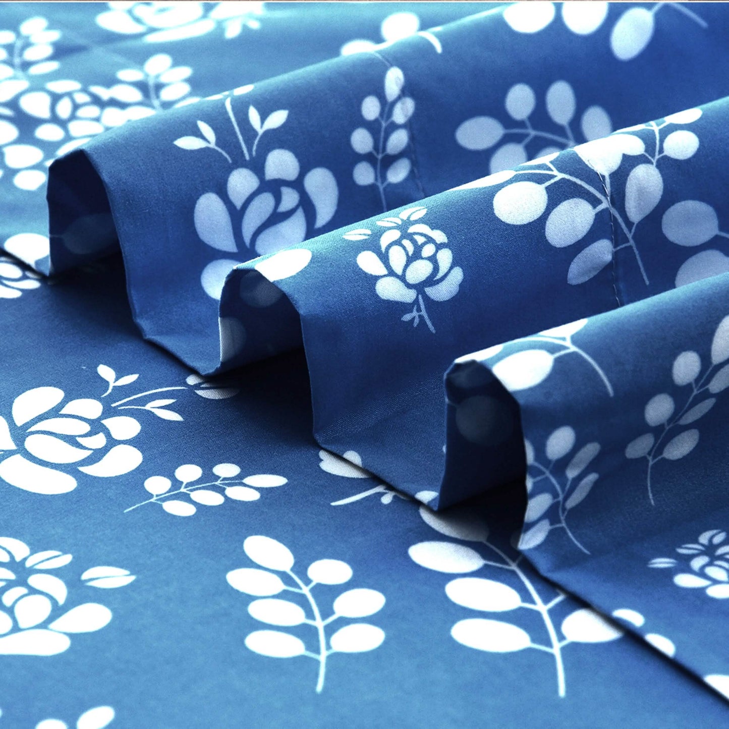 4-teiliges Set: Blumen Bettlaken-Set Hypoallergen Mikrofaser Ultraweiche Bettwäsche