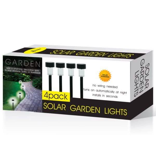 4-teilig: Solar Gartenleuchten Set