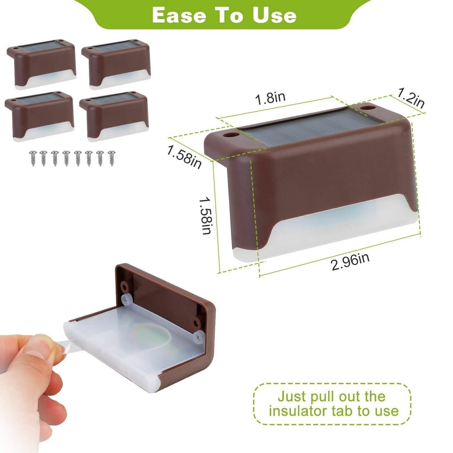 4-teilig: Solarbetriebene LED-Treppenleuchten