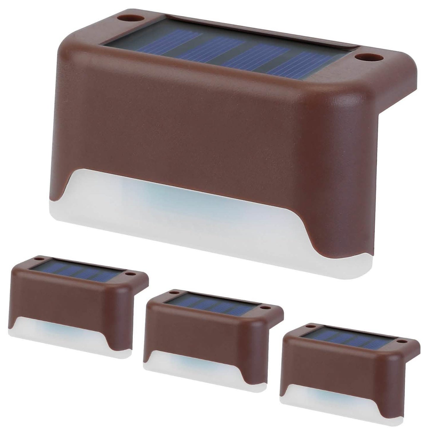 4-teilig: Solarbetriebene LED-Treppenleuchten