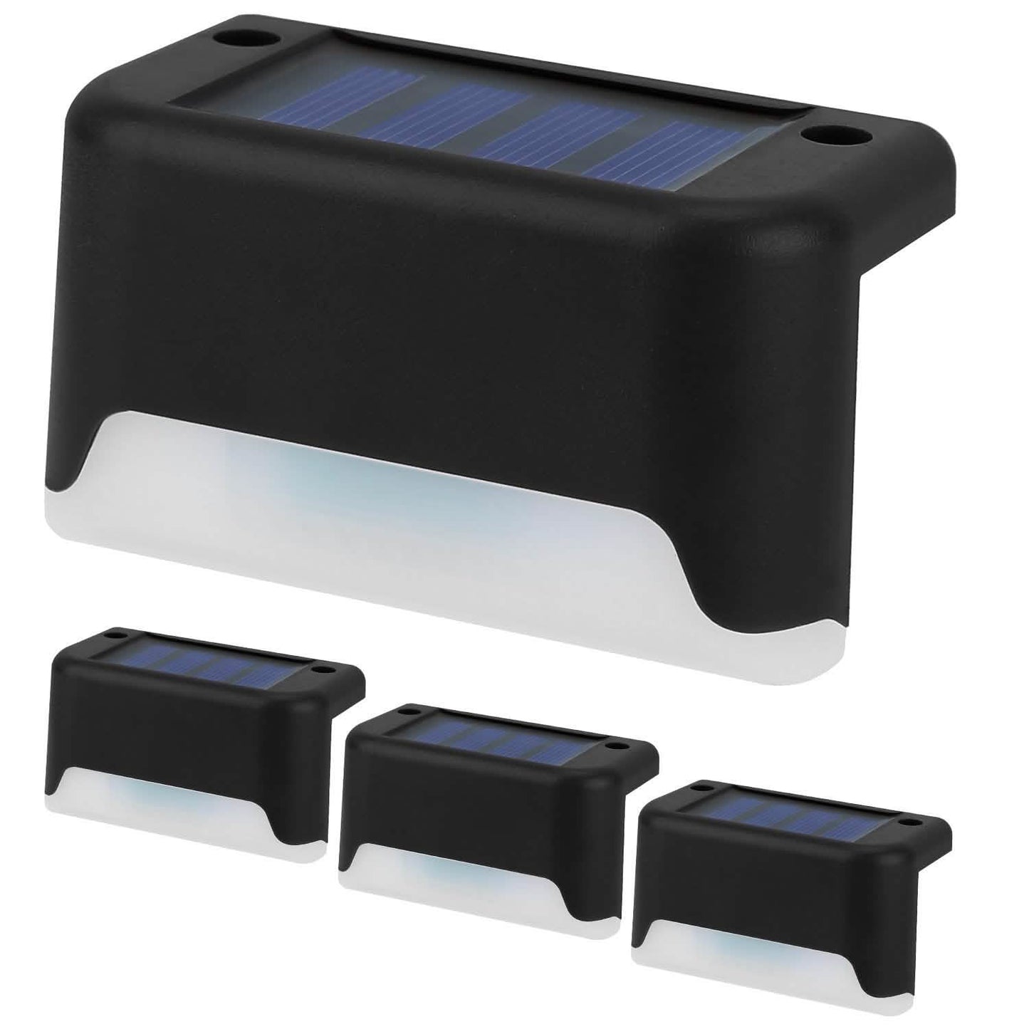 4-teilig: Solarbetriebene LED-Treppenleuchten