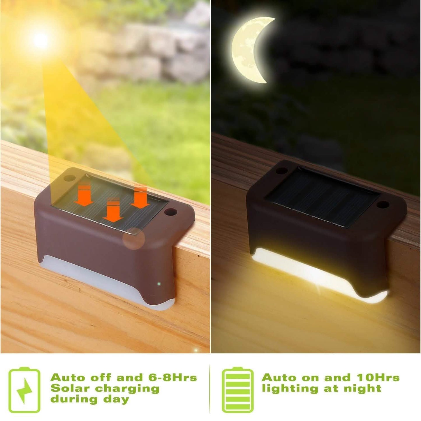 4-teilig: Solarbetriebene LED-Treppenleuchten
