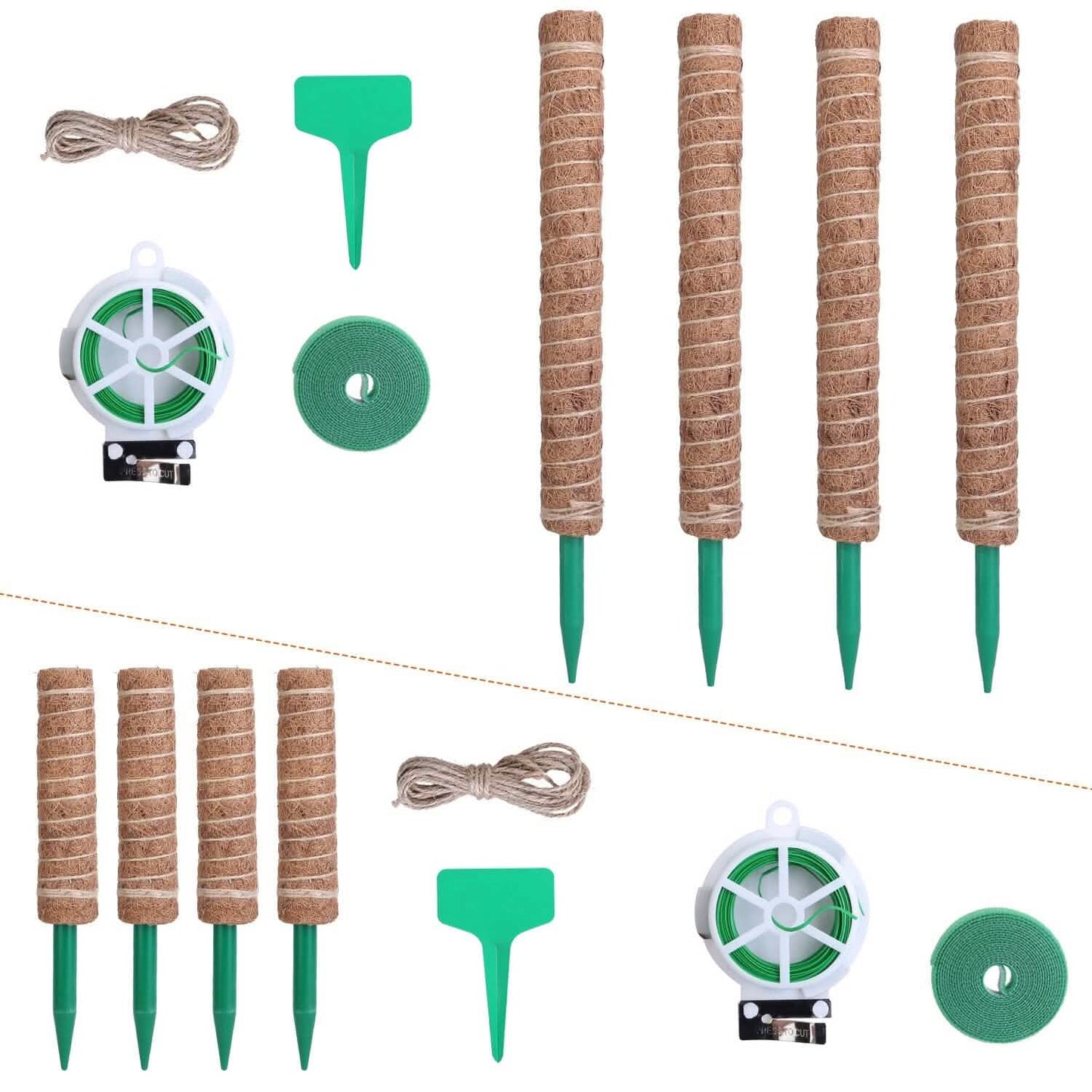 4er-Set: Coco Coir ausziehbarer Moosstab für Kletterpflanzen