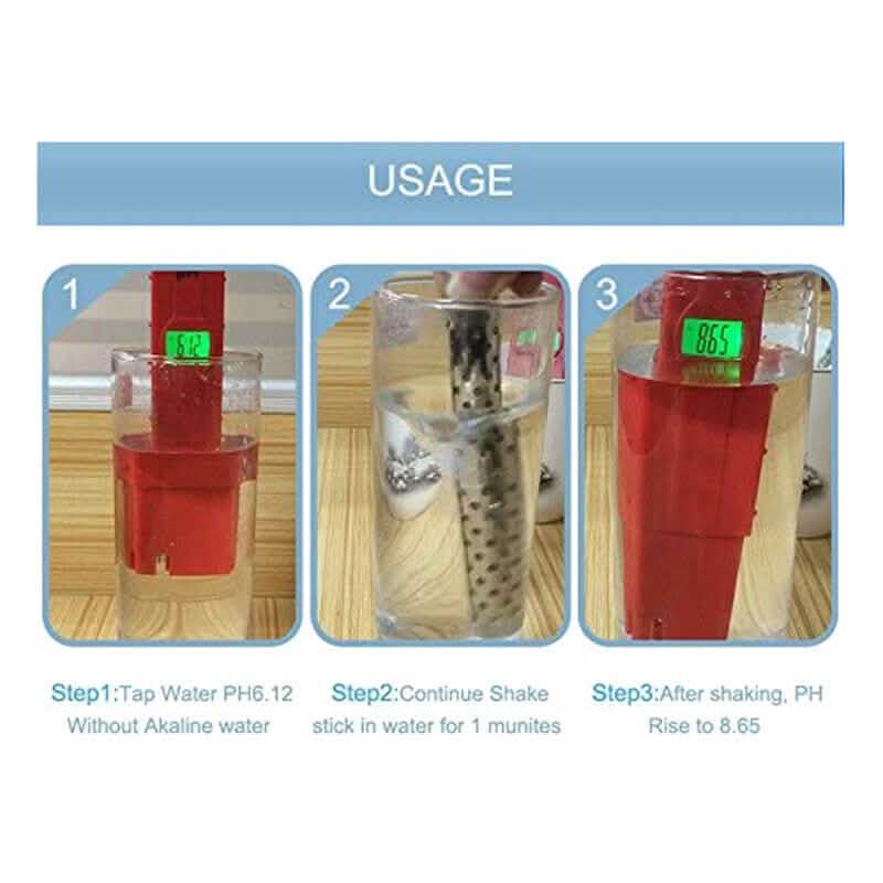 4er-Set: Tragbarer alkalischer Wasserionisierer-Stab, Wasserstoff-Mineralienreiniger PH Lo V2E4