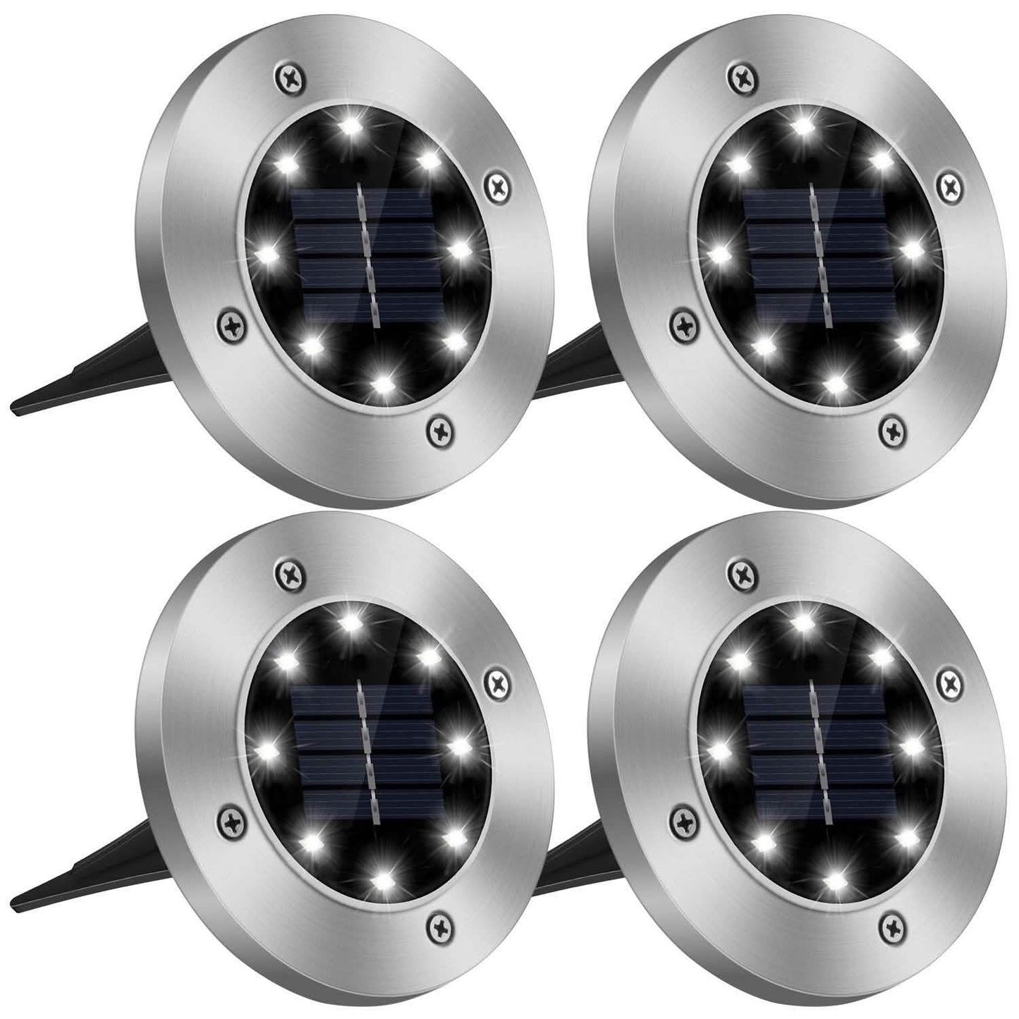 4er-Set: Solarbetriebene Bodenleuchte