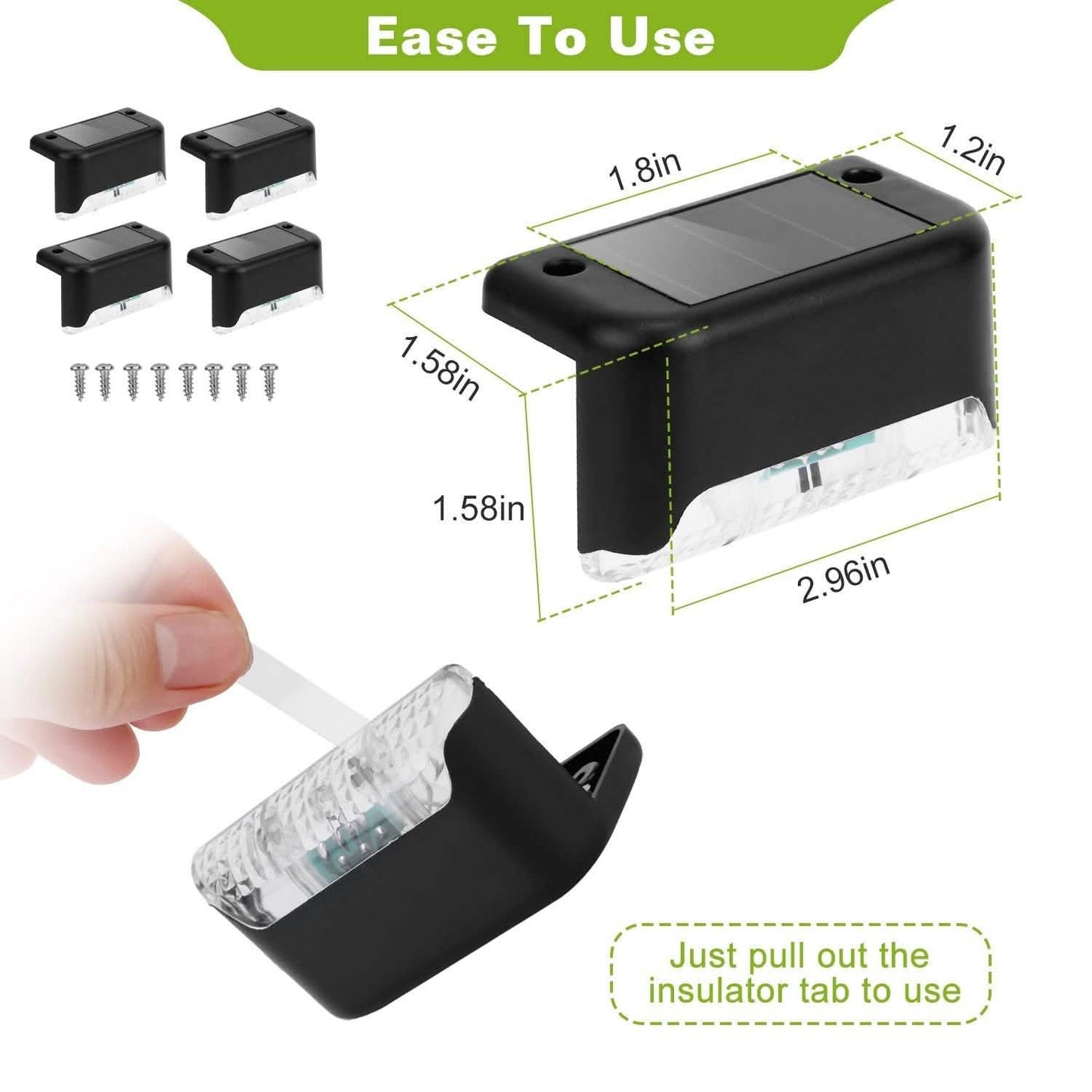 4-teilig: Solarbetriebene LED-Treppenleuchten