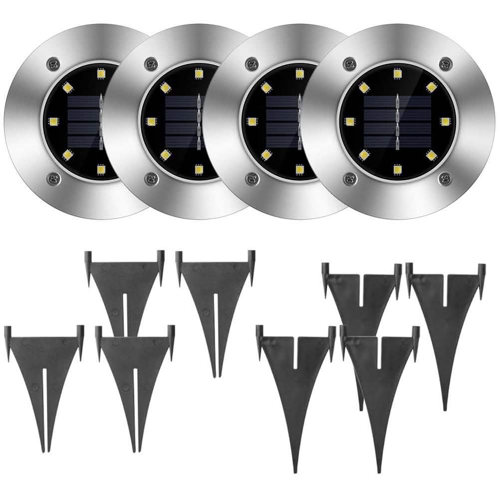 4-teilig: Solar Wasserdichte Bodenleuchte