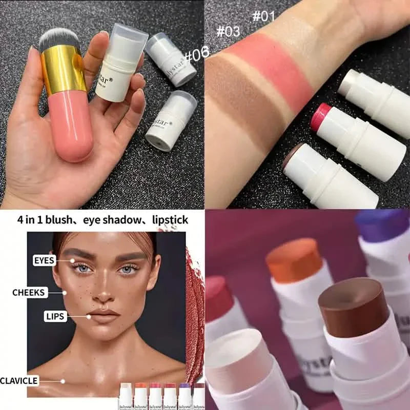 4-teilig: Ultimatives Cream Contour Kit – nahtlose Blending Sticks mit Highlighter, Blush & Bronzer