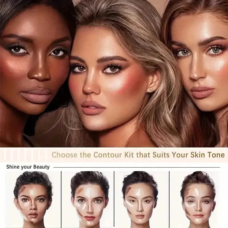 4-teilig: Ultimatives Cream Contour Kit – nahtlose Blending Sticks mit Highlighter, Blush & Bronzer