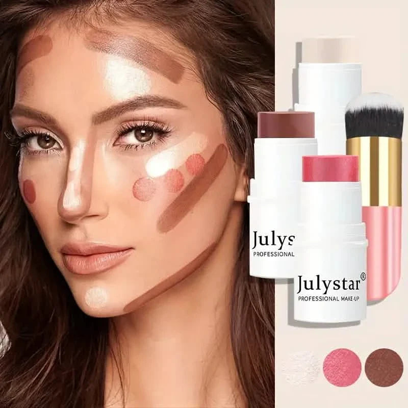 4-teilig: Ultimatives Cream Contour Kit – nahtlose Blending Sticks mit Highlighter, Blush & Bronzer