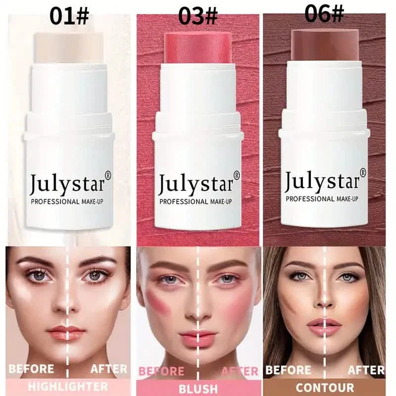 4-teilig: Ultimatives Cream Contour Kit – nahtlose Blending Sticks mit Highlighter, Blush & Bronzer