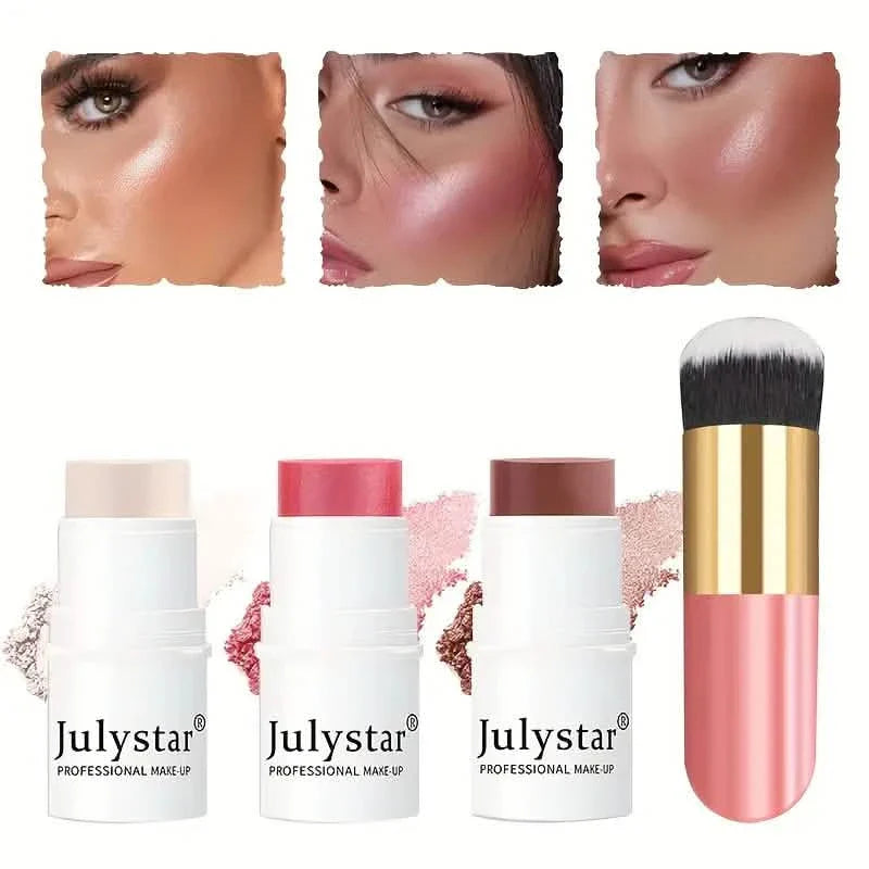 4-teilig: Ultimatives Cream Contour Kit – nahtlose Blending Sticks mit Highlighter, Blush & Bronzer