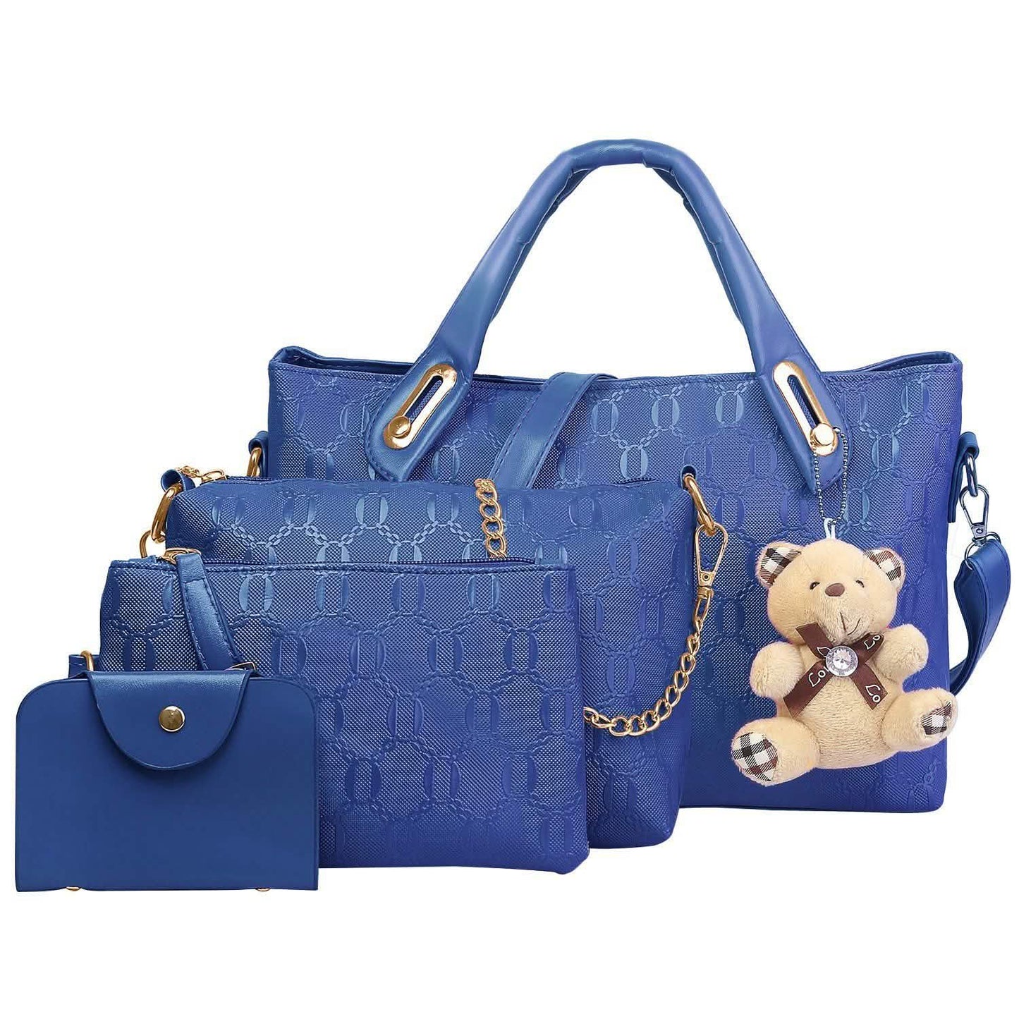 4-teiliges Set: Damen-Lederhandtasche