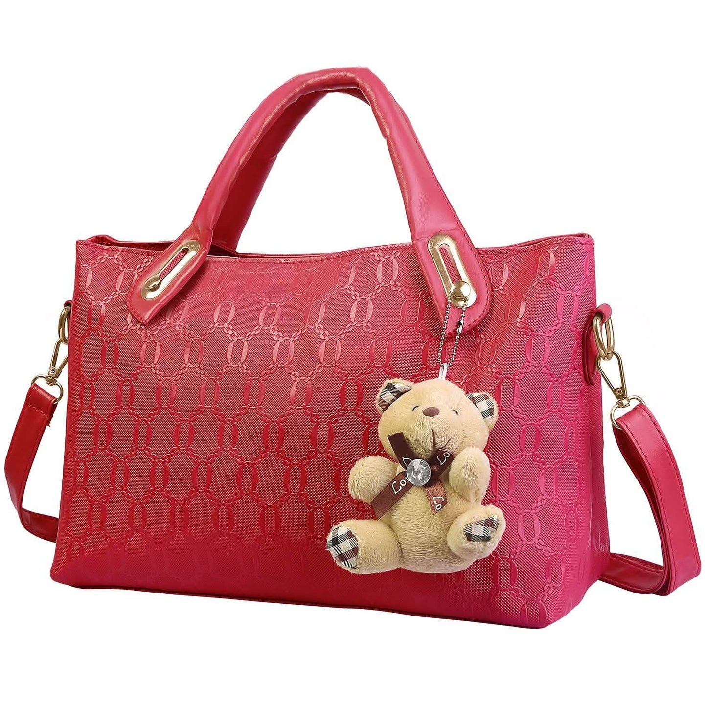 4-teiliges Set: Damen-Lederhandtasche