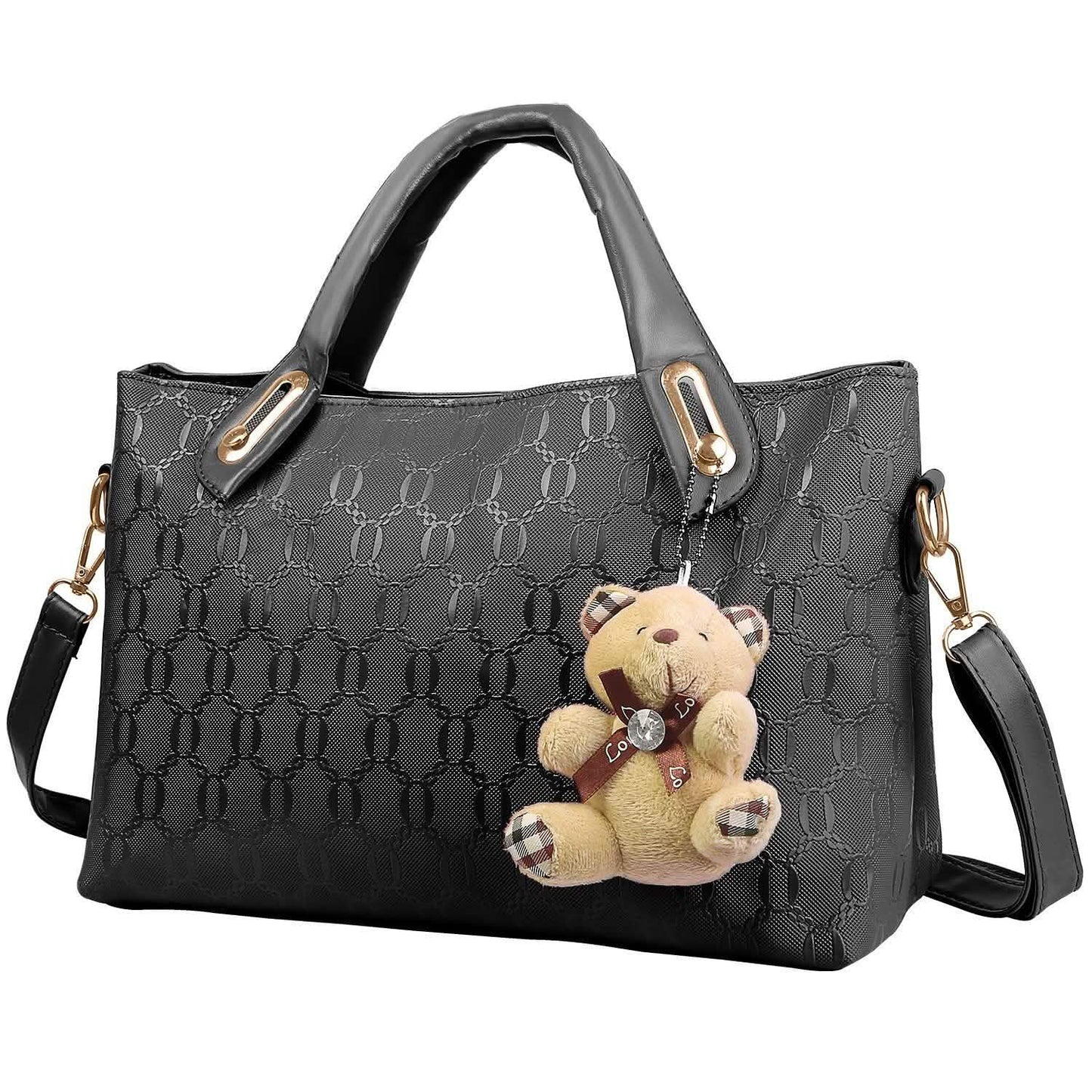 4-teiliges Set: Damen-Lederhandtasche