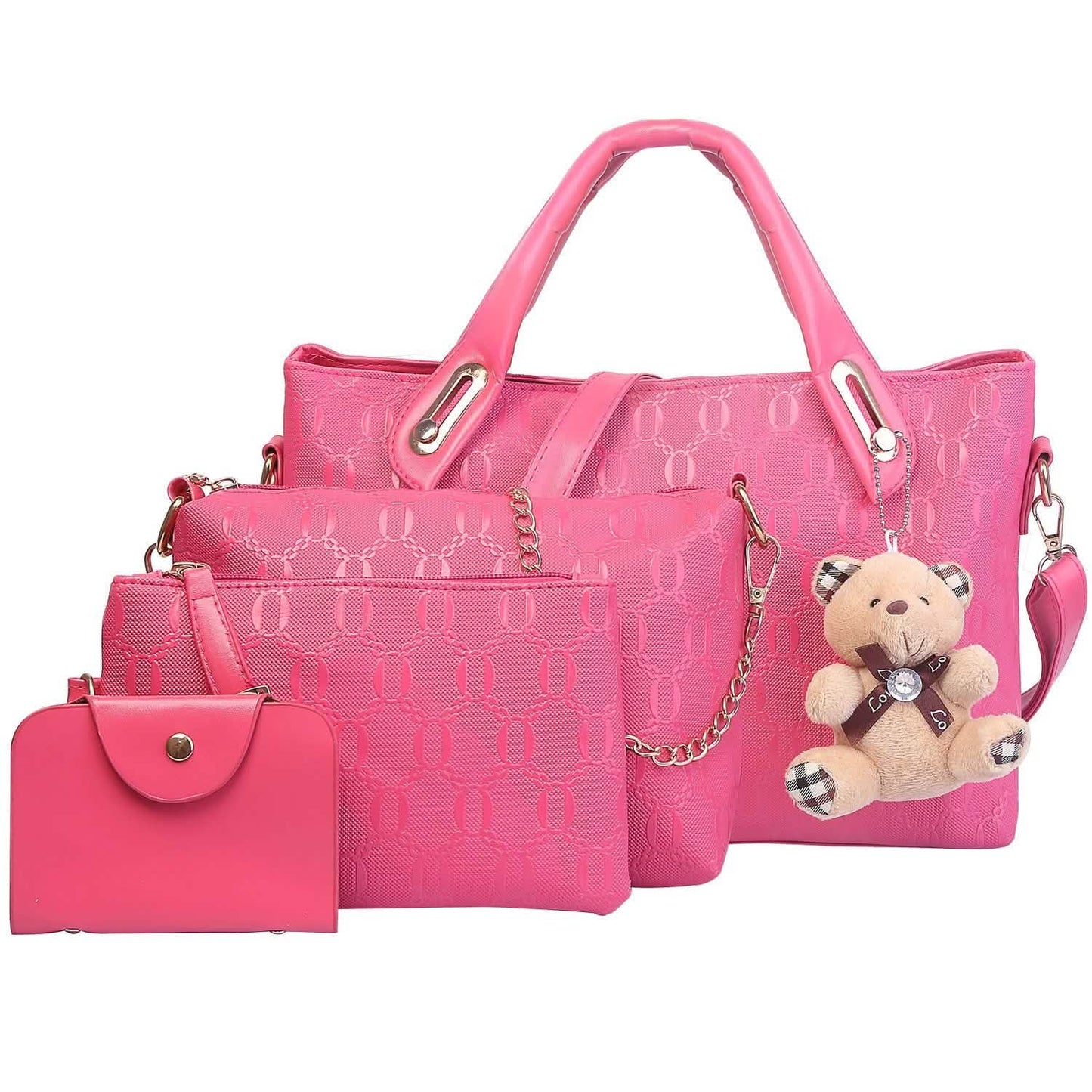 4-teiliges Set: Damen-Lederhandtasche