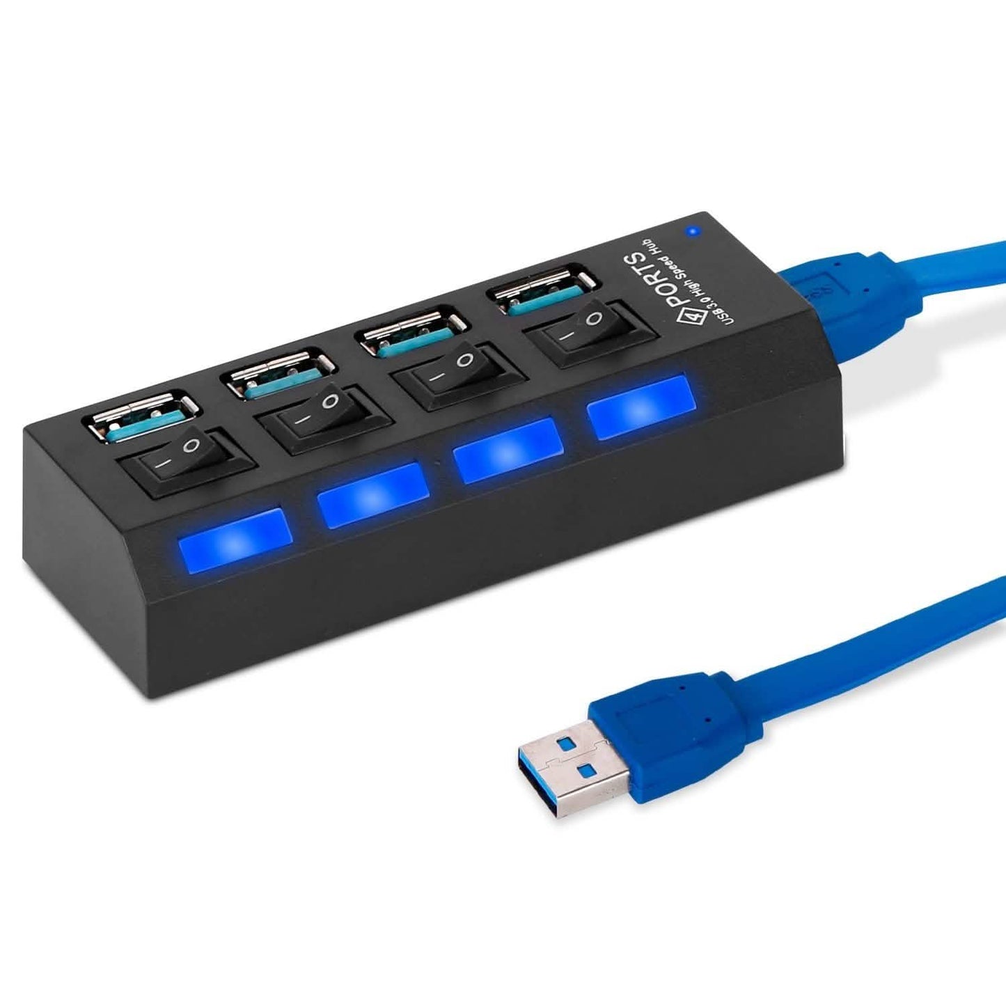 4-Port USB 3.0 Hub High-Speed Adapter