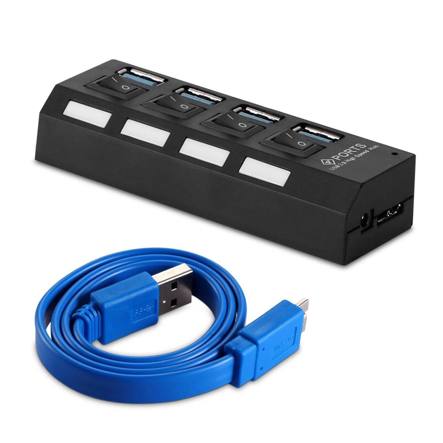 4-Port USB 3.0 Hub High-Speed Adapter