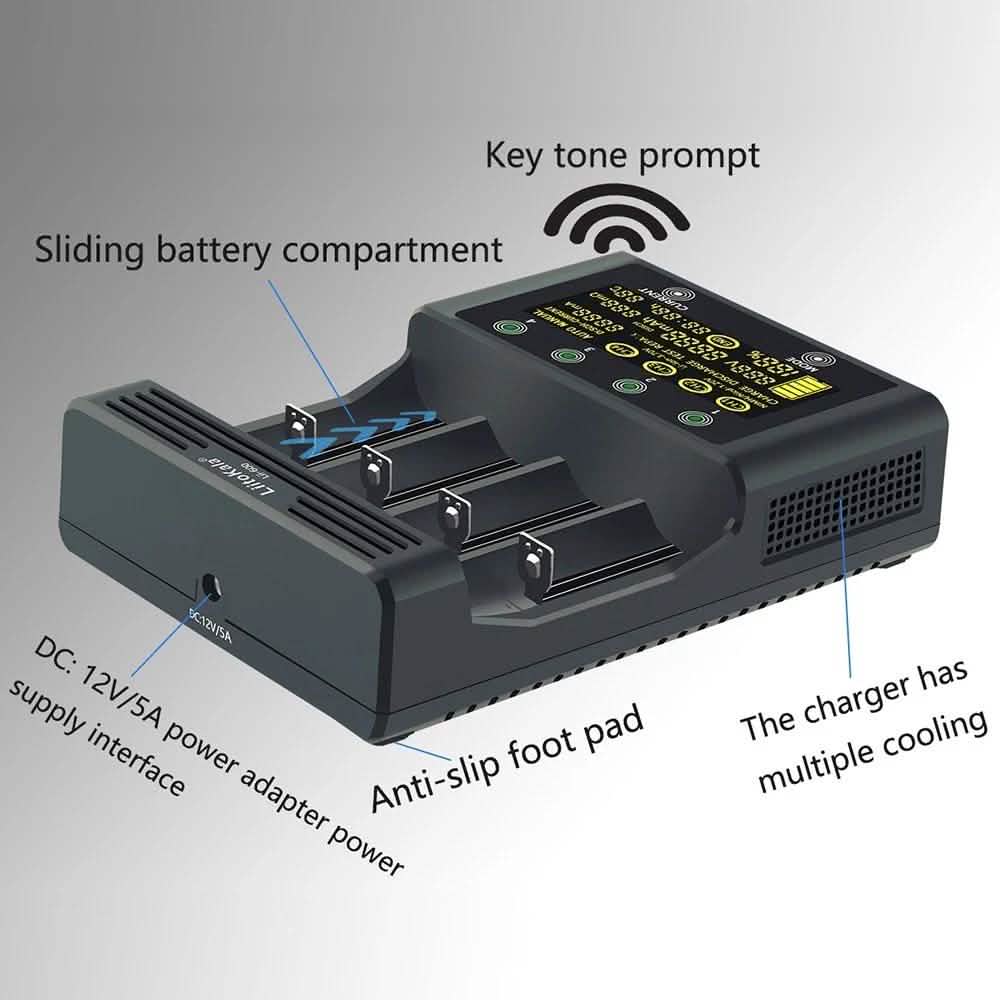 Unabhängiges Batterieladegerät mit 4 Ladefächern