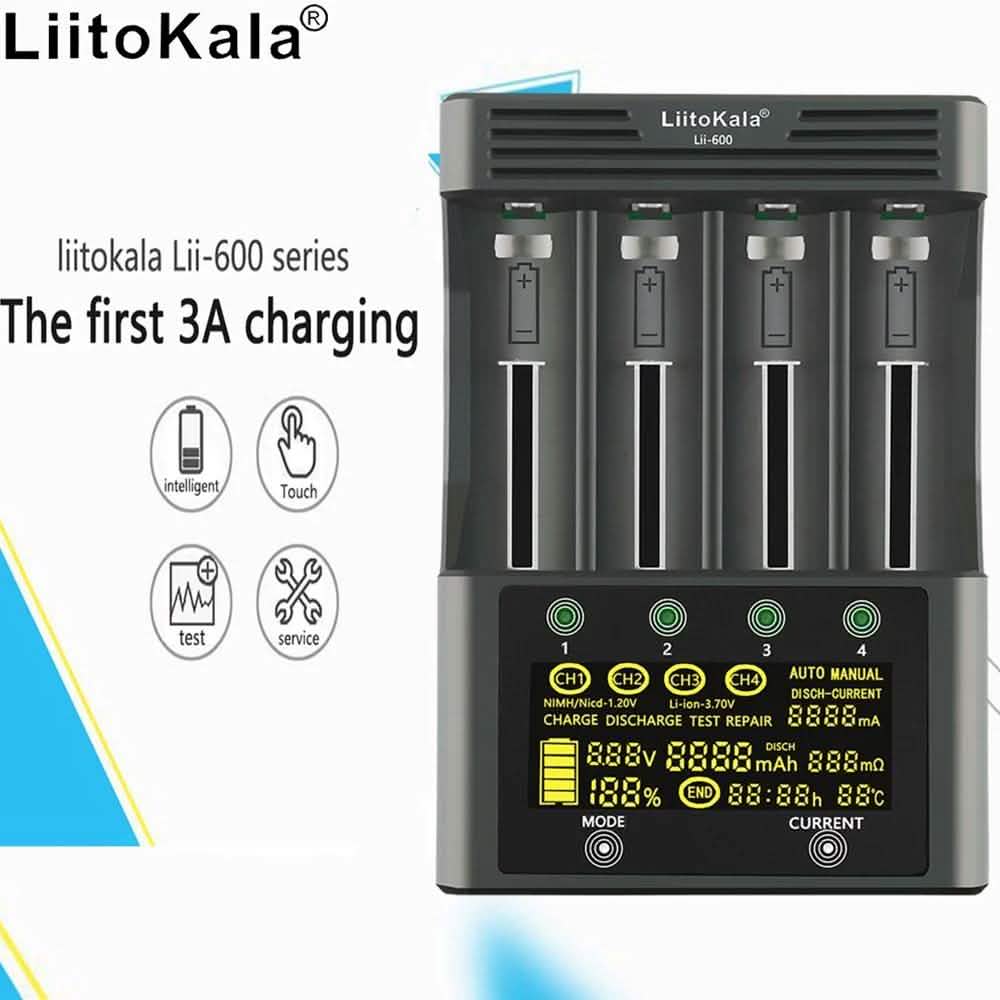 Unabhängiges Batterieladegerät mit 4 Ladefächern