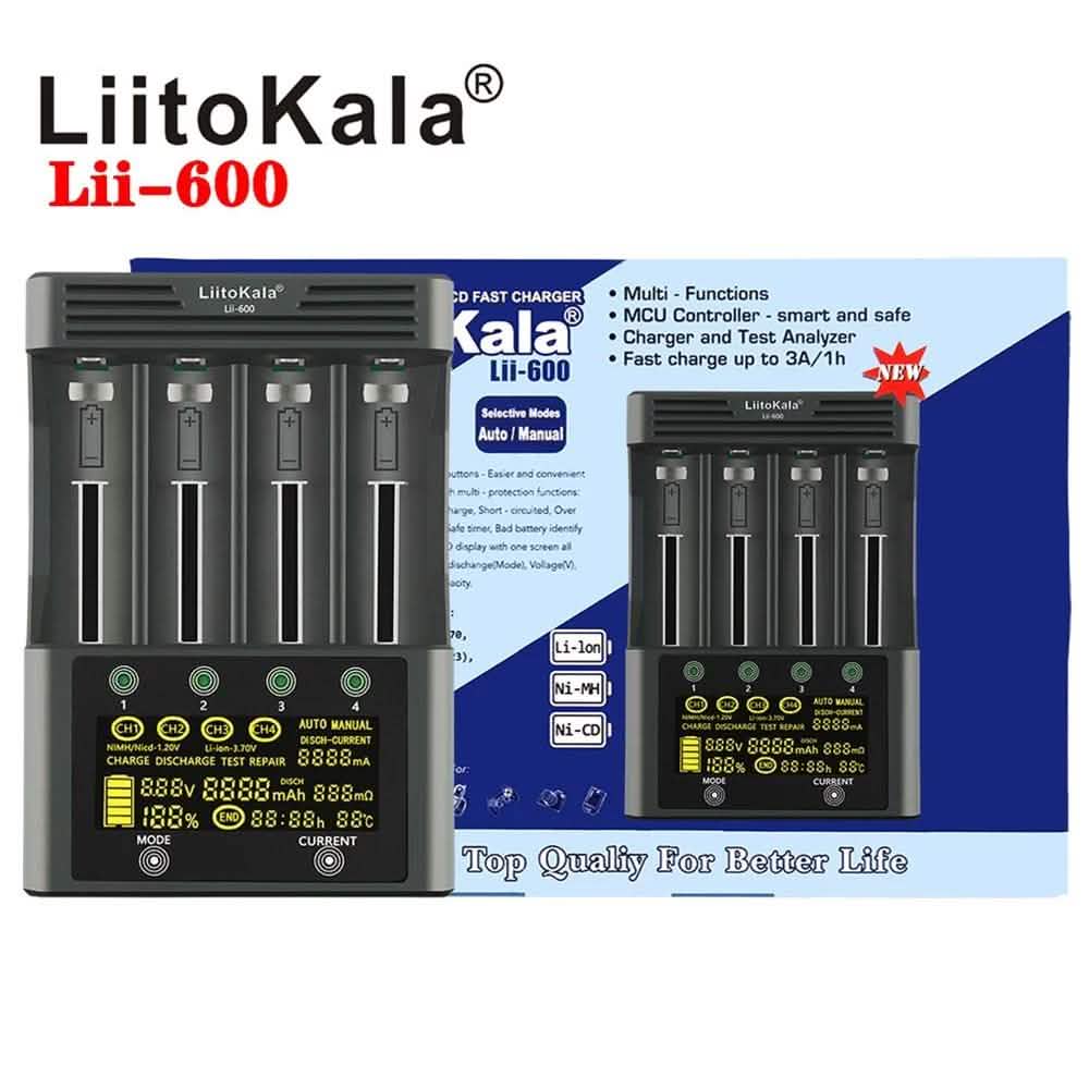 Unabhängiges Batterieladegerät mit 4 Ladefächern