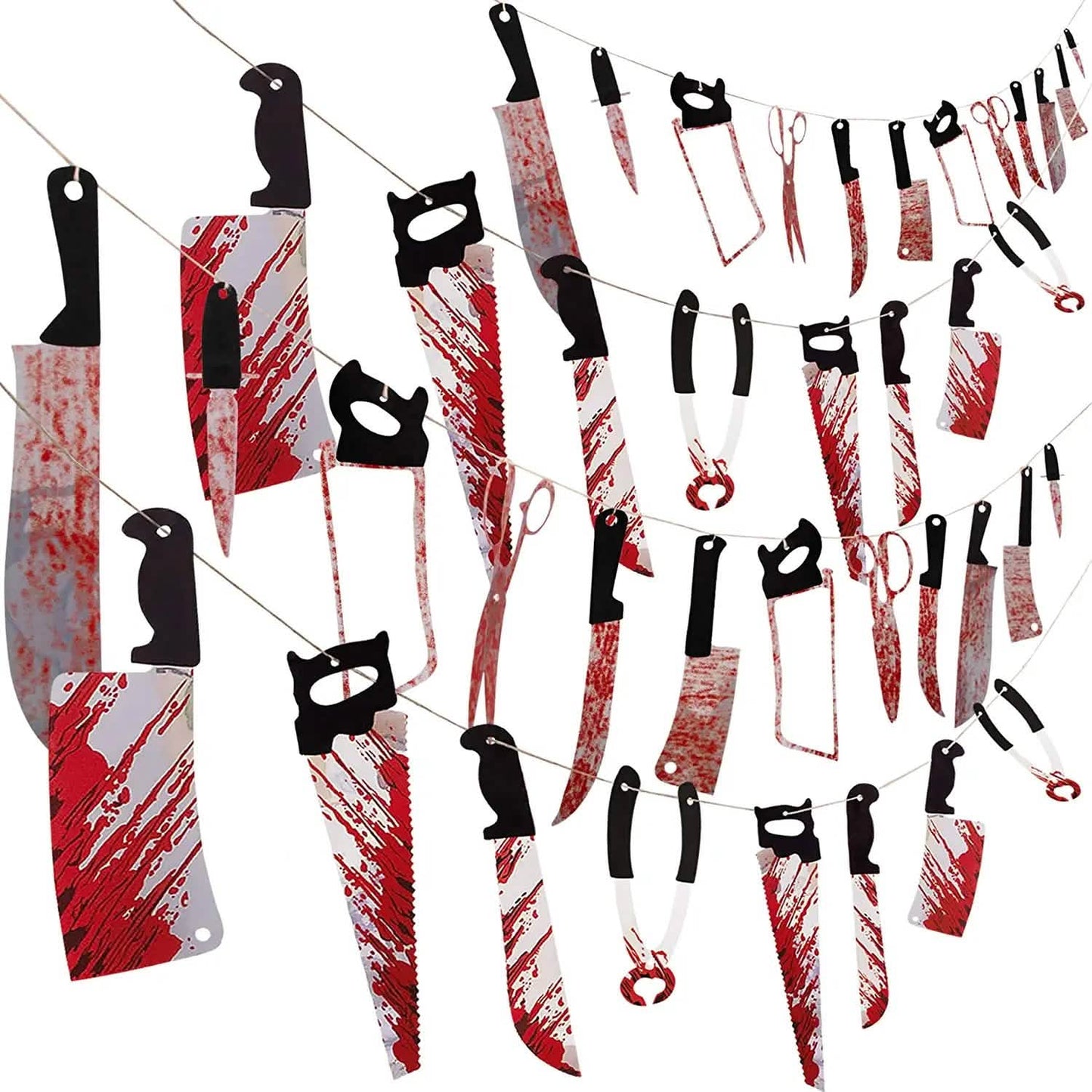 40-teiliges Set: Halloween-Mondschiff-Blutgirlanden-Banner