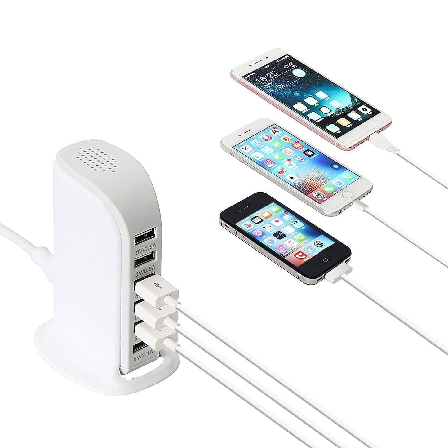 40-Watt-6-Port-USB-Ladestation für Smartphones und Tablets