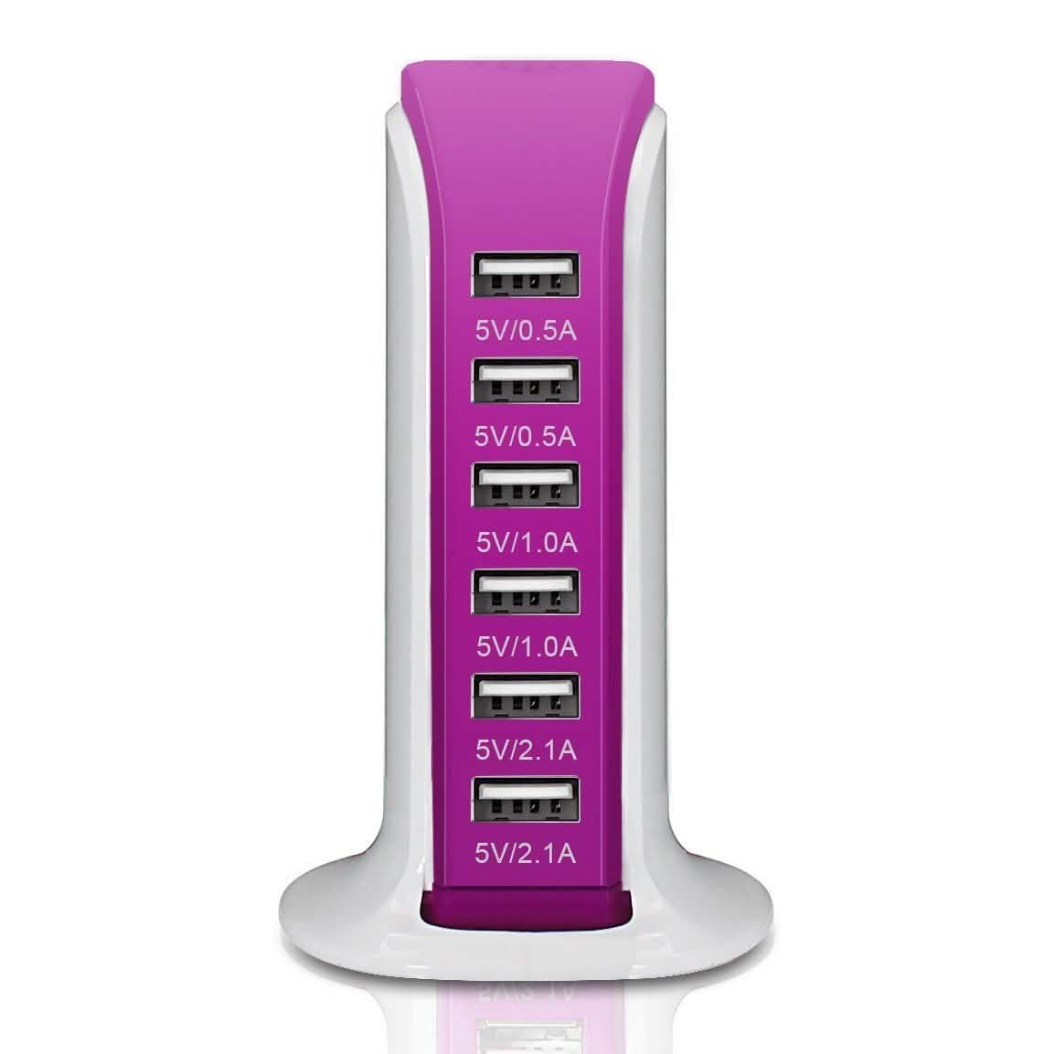 40-Watt-6-Port-USB-Ladestation für Smartphones und Tablets