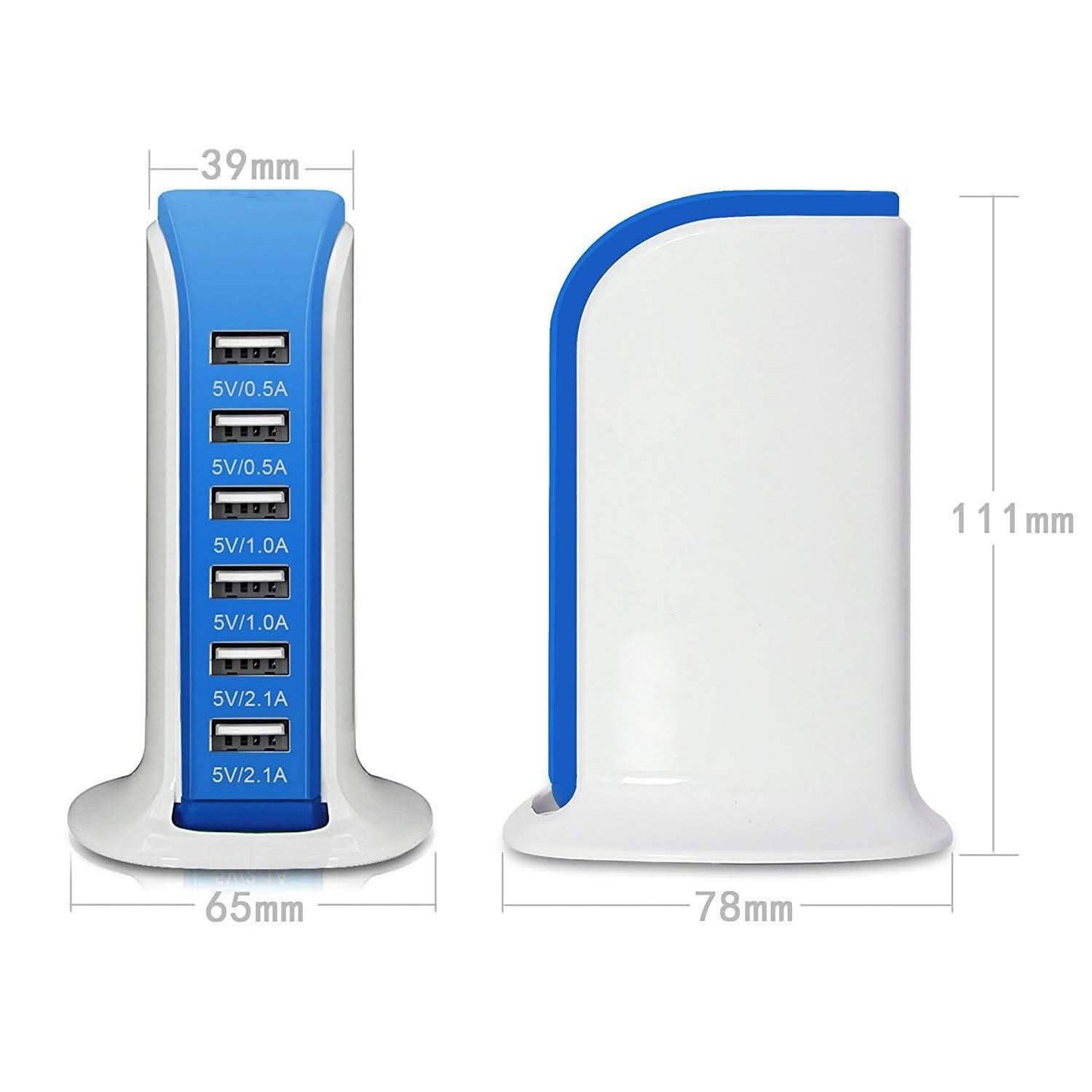 40-Watt-6-Port-USB-Ladestation für Smartphones und Tablets