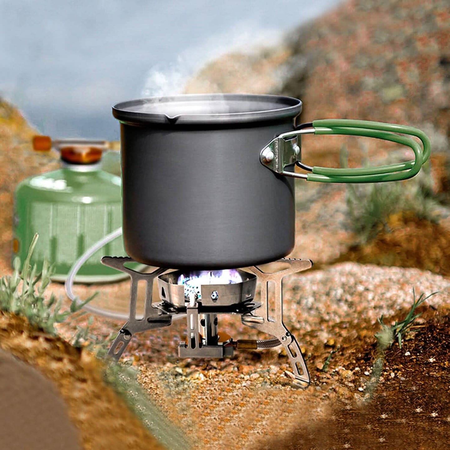 4000W Tragbarer Campingkocher, faltbarer, leistungsstarker Gaskocher, Rucksackbrenner