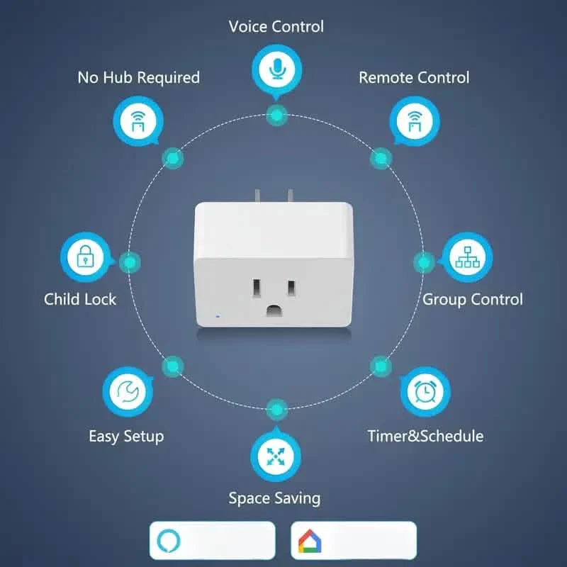 2er-Pack: WiFi Smart Plug – 15A, Timer & App-Steuerung, Funktioniert mit Alexa & Google Home