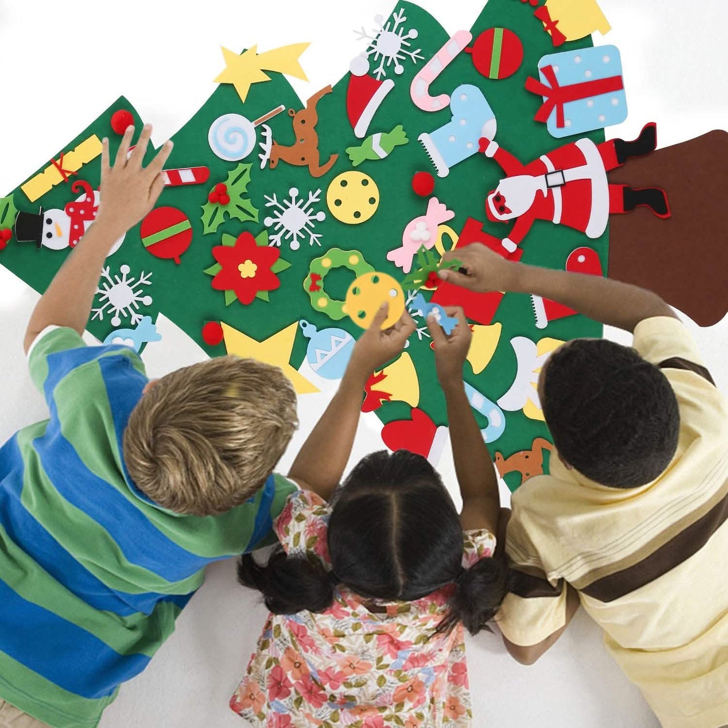 41-teilig: DIY Filz-Weihnachtsbaum mit abnehmbaren Ornamenten für Kinder