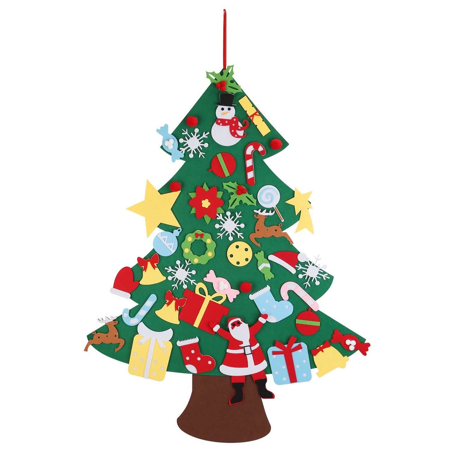41-teilig: DIY Filz-Weihnachtsbaum mit abnehmbaren Ornamenten für Kinder