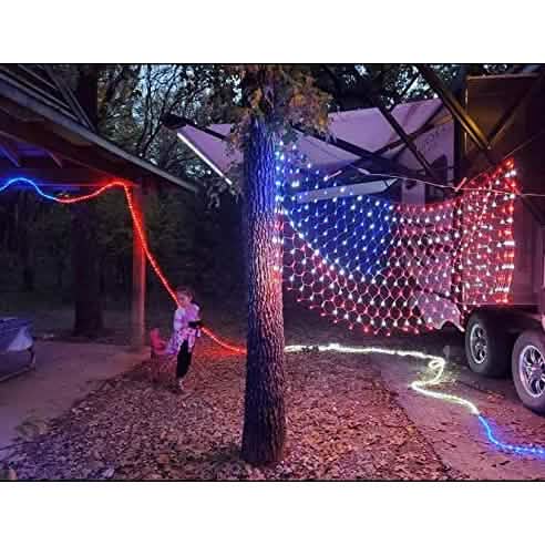 420 LED US-Flagge Lichterkette, Fortschrittlich