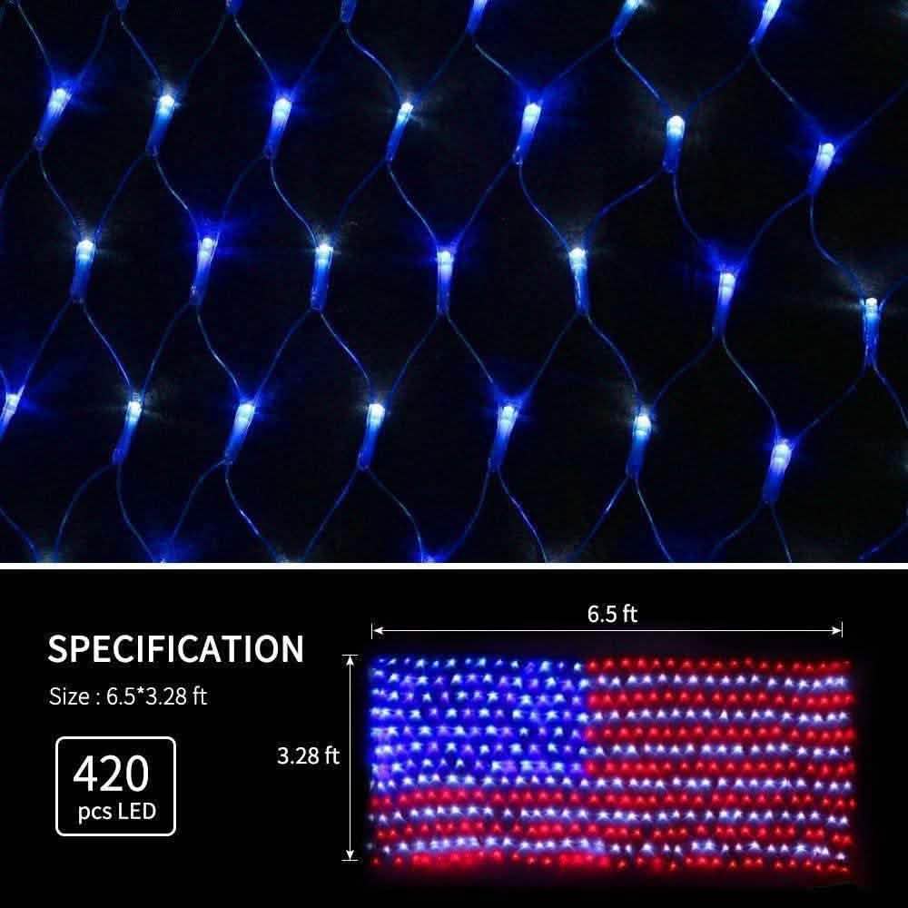 420 LED US-Flagge Lichterkette, Fortschrittlich