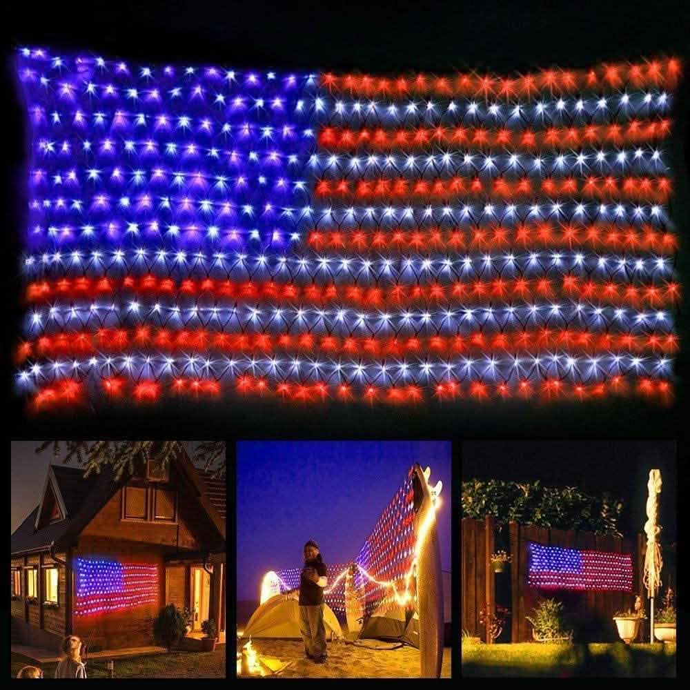 420 LED US-Flagge Lichterkette, Fortschrittlich