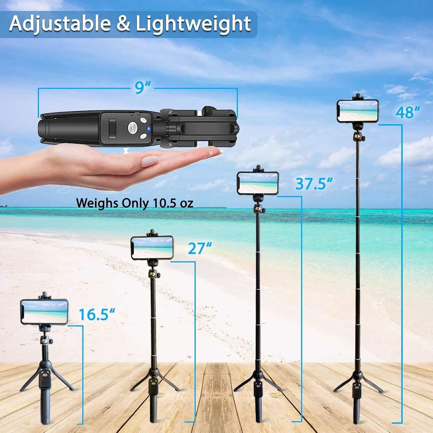 48" Tragbares Selfie-Stick-Stativ