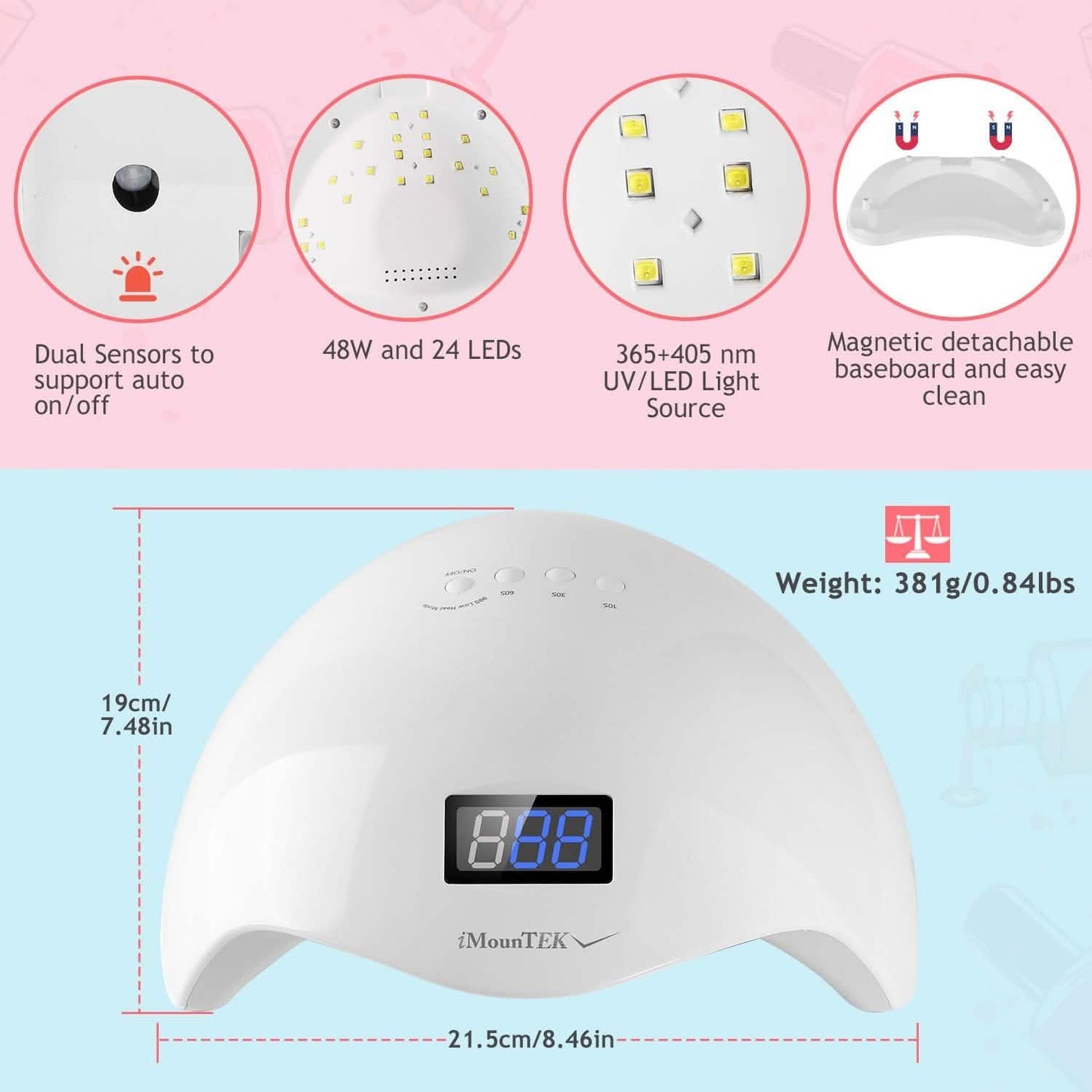 48W UV LED Nagellampe Gelnagellack-Trockner