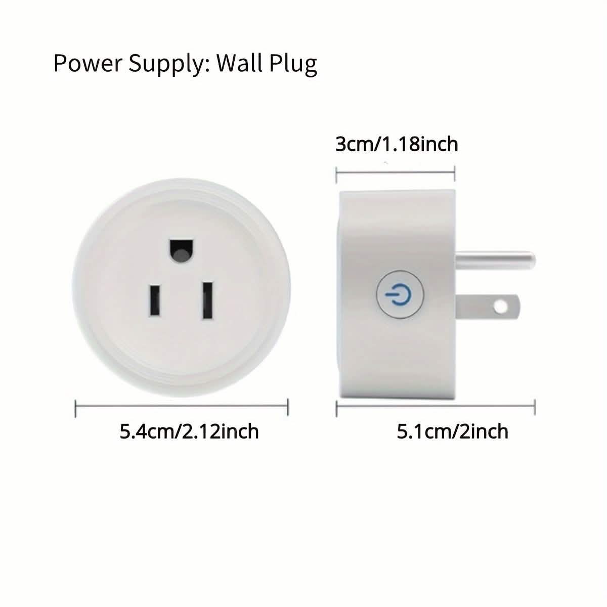 Intelligente WLAN-Steckdosenadapter, kompatibel mit Alexa & Google, Timer, Sprachsteuerung, 2,4-GHz-Netzwerk-Hausautomatisierung