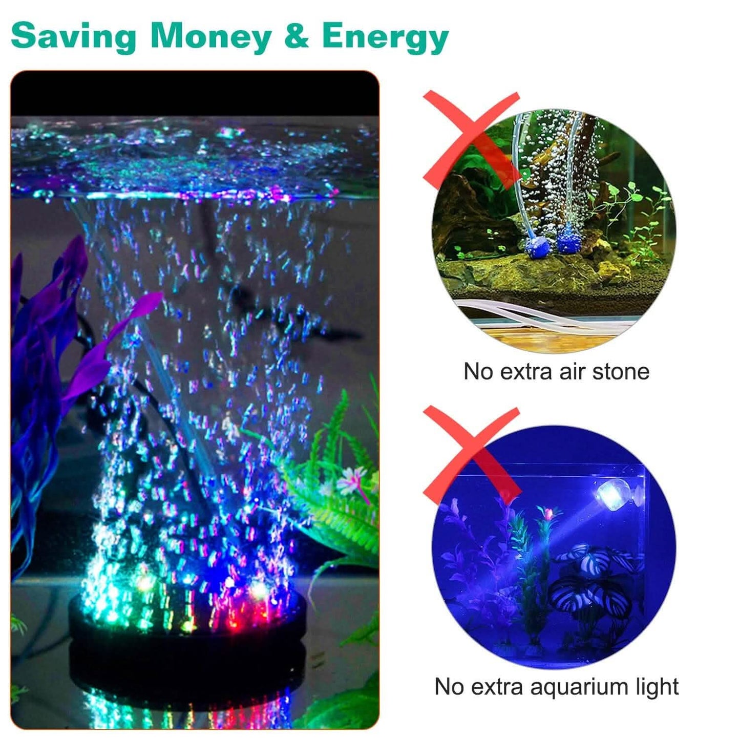 4 Zoll Mehrfarbige LED Aquarium Luftblasenlampe