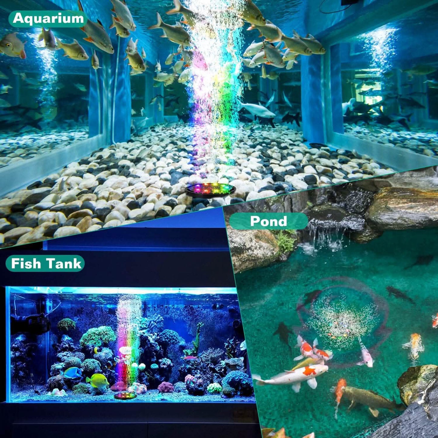 4 Zoll Mehrfarbige LED Aquarium Luftblasenlampe