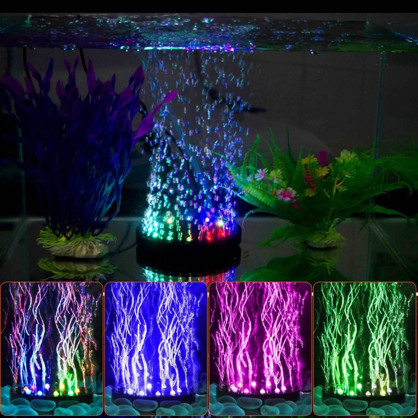 4 Zoll Mehrfarbige LED Aquarium Luftblasenlampe