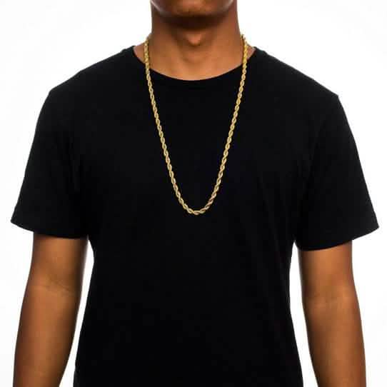 18K Massivgold 4mm Kordelkette