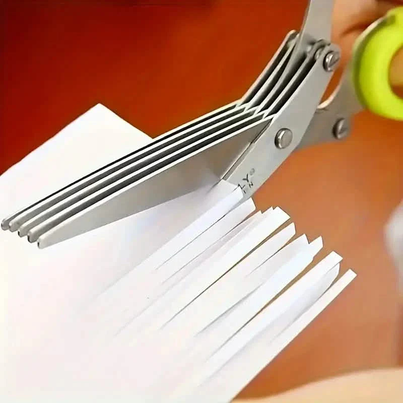 5-Klingen Edelstahl Kräuterschere Set - Vielseitige Küchenschere