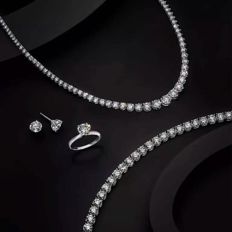 5 Karat im Labor gezüchtetes, rundes Diamant-Tennisarmband mit Brillantschliff in 14K Weißgold