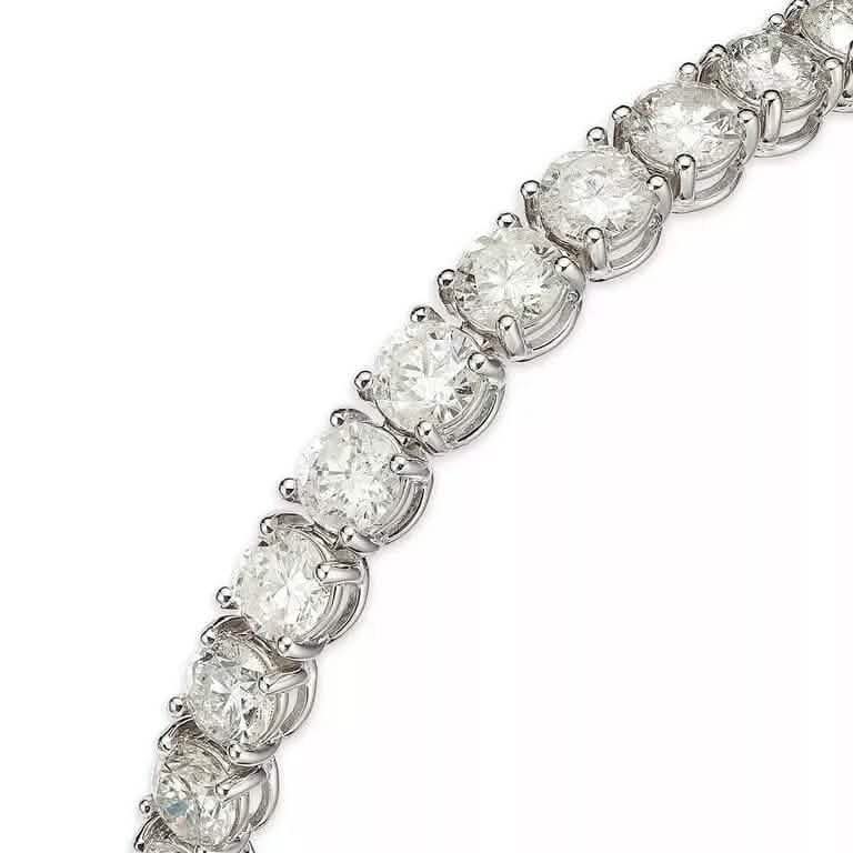 5 Karat im Labor gezüchtetes, rundes Diamant-Tennisarmband mit Brillantschliff in 14K Weißgold