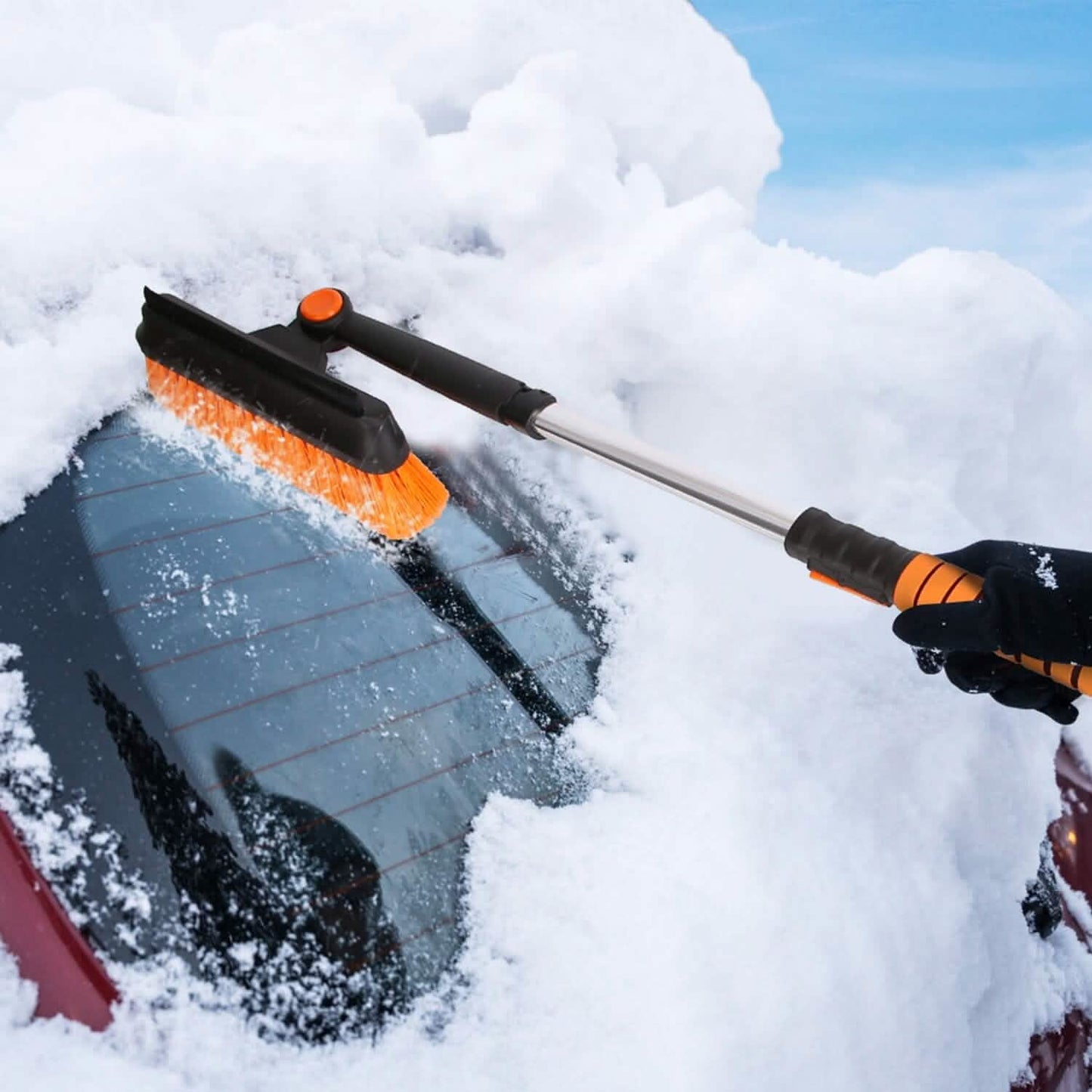 5-in-1 Abnehmbare 180° Verstellbare Eiskratzer-Schneeschaufel