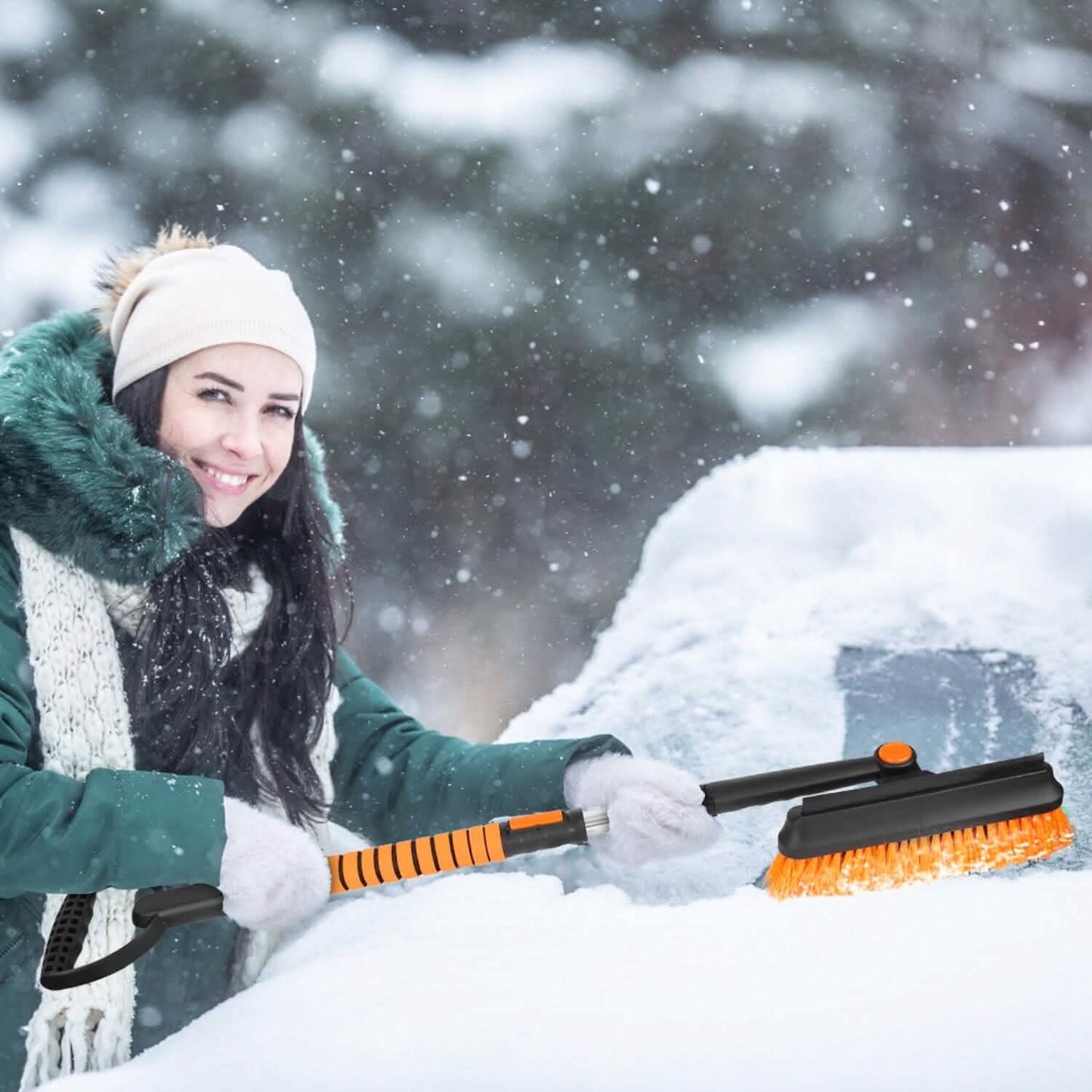 5-in-1 Abnehmbare 180° Verstellbare Eiskratzer-Schneeschaufel