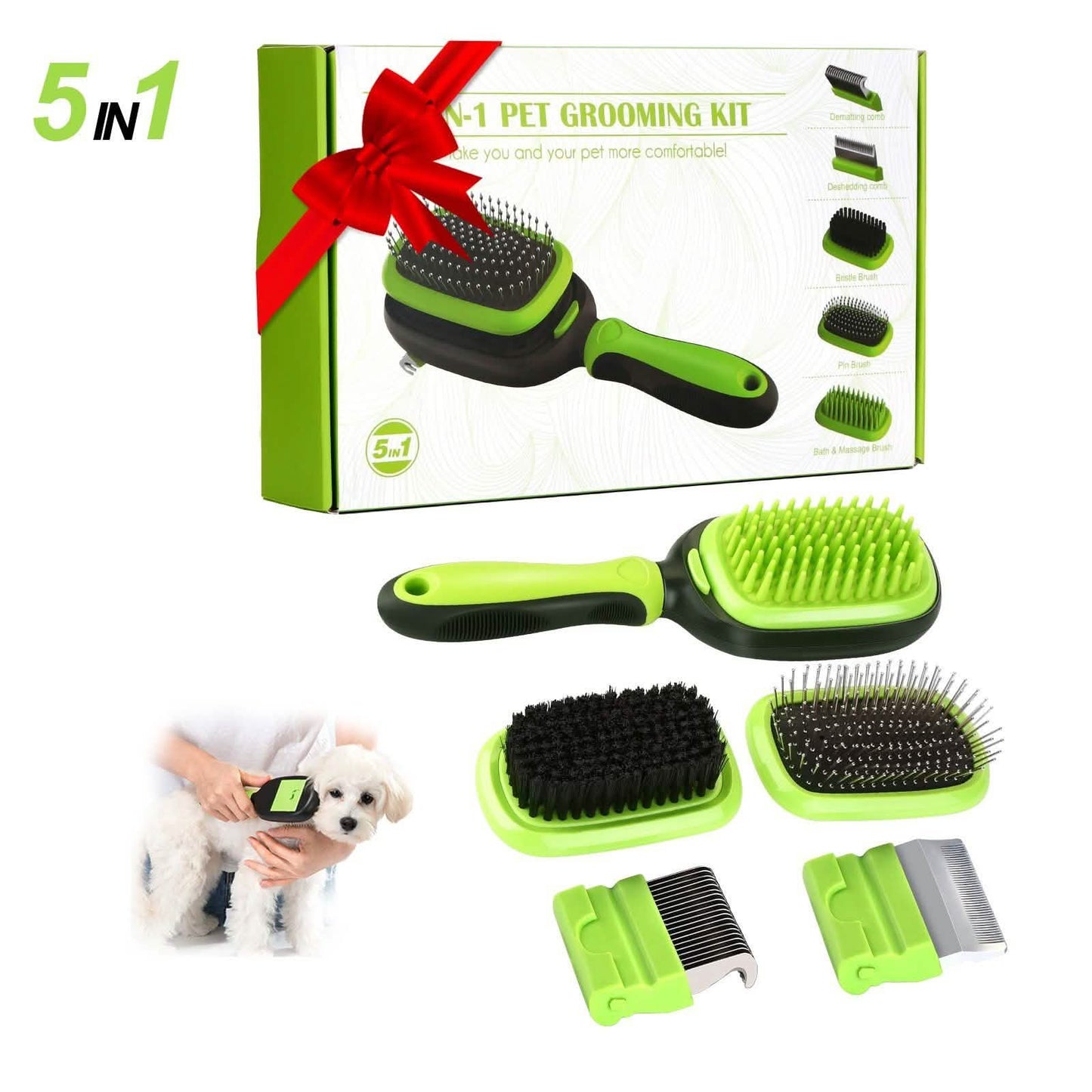 5-in-1 Haustierbürsten-Set Fellpflege und Massagekämme