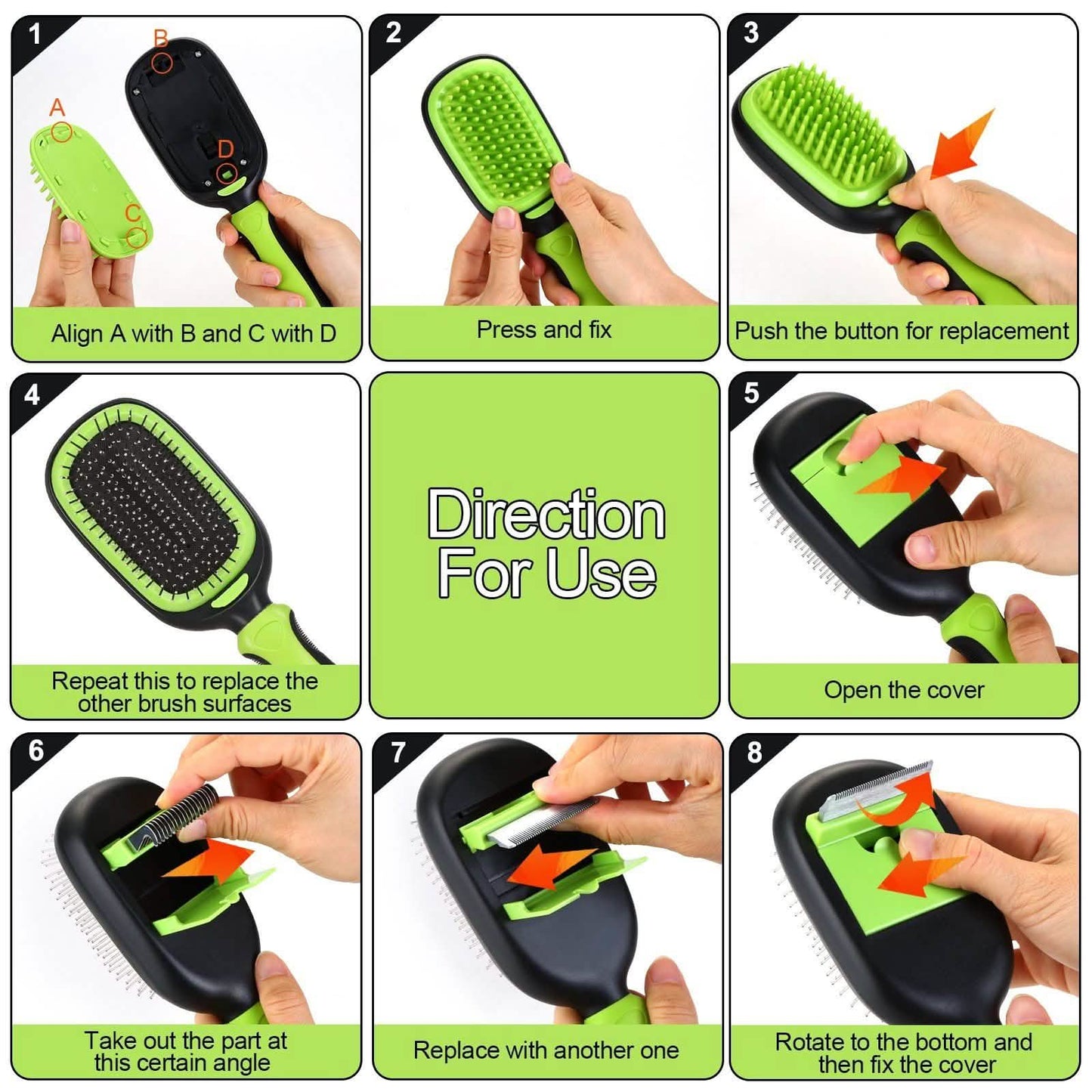 5-in-1 Haustierbürsten-Set Fellpflege und Massagekämme